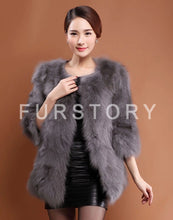 Load image into Gallery viewer, Women&#39;s Natural Fox Fur Coat Long Ladies&#39; Outwear Three Quarter