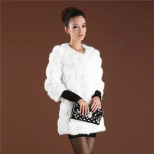 Load image into Gallery viewer, Real Rabbit Head Fur Coat Overcoat Jacket Womens&#39; Top Garment Gilet Winter Dress Long Version Fur Story FS13017