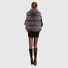 Load image into Gallery viewer, Women&#39;s Silver Fox Fur Vest Silver Fox Natural Color Real Fur Vest Female