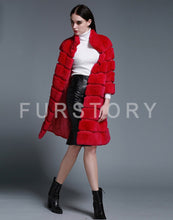 Load image into Gallery viewer, Natural Rex Rabbit Coat Women Grace Long Overcoat Jacket Winter Outerwear