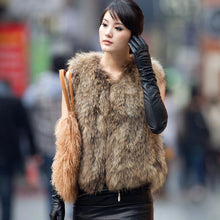 Load image into Gallery viewer, natural raccoondog fur vest waistcoat coat jacket overcoat thick and warm Shipping free