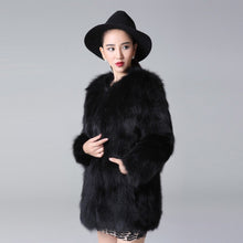 Load image into Gallery viewer, Women&#39;s Natural Fox Fur Coat Winter Full Sleeve Long Fox Fur Big Patches Real Fur Coat Female