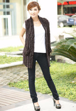 Load image into Gallery viewer, Women&#39;s Knitted Natural Rabbit Fur Vest Casual Waist Coat