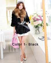 Load image into Gallery viewer, Natural Rabbit Fur Coat Jacket Thick Jacket Winter Long Overcoat