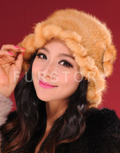 Load image into Gallery viewer, Womens Beanies Knitted Real Mink Fur Hat Cloche Hat Fedoras 13613