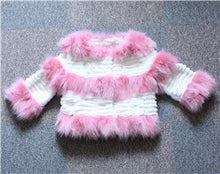 Load image into Gallery viewer, Real Rabbit Fur + Raccoon Fur  Coat Short Jacket  Overcoat FS13025