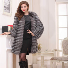 Load image into Gallery viewer, Women&#39;s Coats Female Real Fur Coat Fashion Nature Silver Fox Overcoat