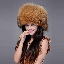 Load image into Gallery viewer, Fur Story FS13609 Women&#39;s Genuine Fox Fur Hat Women Ears Warmer Headdress Women Hat