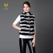 Load image into Gallery viewer, Women Vest Real Rex Rabbit Fur Waistcoat Chinchilla Color Natural Fur Vest Female 16206