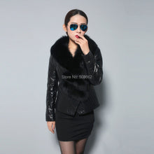 Load image into Gallery viewer, Genuine Sheep Leather Down Jacket Fox Fur Collar Thick Jacket Winter Overcoat