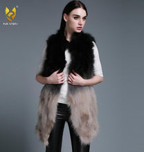 Load image into Gallery viewer, Women&#39;s Long Real Raccoon Fur Vest Cocoon Style Gilet Gradient Color Female Waistcoat 15292