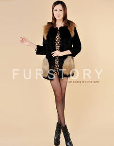 Winter Natural Fur Coat Female Pocket Decoration Women's Coat
