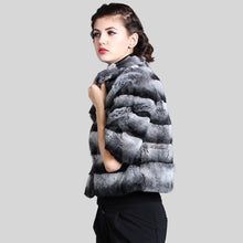 Load image into Gallery viewer, Women&#39;s Genuine Rabbit Fur Coat Women Half Sleeve Winter jacket 15193