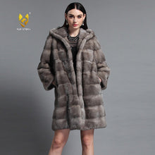 Load image into Gallery viewer, Women&#39;s Genuine Mink Fur Coat Women with Hood Women Jacket 161161