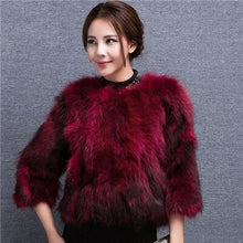 Load image into Gallery viewer, Women&#39;s Winter Coat Raccoon Real Fur Coats Female Round Collar Women Jackets 15160