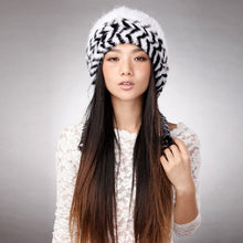 Load image into Gallery viewer, Cute Hats Fur Hat for Women Knitted Real Mink Fur Hat Fur Cap 14623