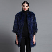 Load image into Gallery viewer, Women&#39;s Genuine Fox Fur Coat Women Stripe Outerwear 151213