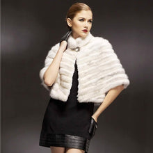 Load image into Gallery viewer, Genuine Mink fur shawl poncho stole cape wrap high-quality Mink fur highly recommend FS070317