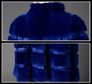 Natural Rex Rabbit Coat Women Grace Long Overcoat Jacket Winter Outerwear