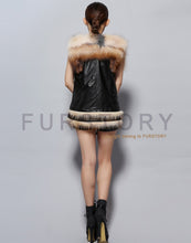 Load image into Gallery viewer, Women&#39;s Natural Fox Fur Vest with Genuine Sheep Leather Back Street Style