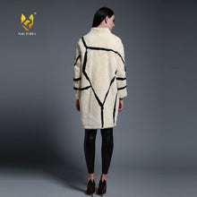 Load image into Gallery viewer, Women&#39;s Natural Fur Coat Contrast Color Real Rex Rabbit Fur Coats  161212