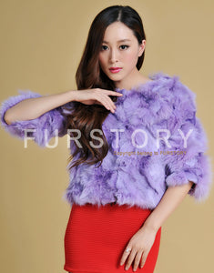 Real Fox Fur Coat Jacket Thick Fur Gilet Womens' Dress Ladies' Garment FS13052  Light Purple
