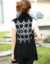 Load image into Gallery viewer, Women&#39;s Knitted Natural Rabbit Fur Vest Casual Waist Coat