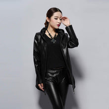 Load image into Gallery viewer, Genuine Sheep Leather Coat Top Quality Leather Jacket  Women Overcoat