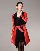 Load image into Gallery viewer, Genuine sheep Leather coat wool blends collar real lamb leather jacket winter overcoat