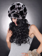 Load image into Gallery viewer, Real Rex Rabbit Fur Hat Thick Wool Beanie Hat Cap Ladies&#39; Headgear 13606