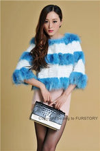 Load image into Gallery viewer, Real Rabbit Fur + Raccoon Fur  Coat Short Jacket  Overcoat FS13025