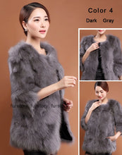 Load image into Gallery viewer, Women&#39;s Natural Fox Fur Coat Long Ladies&#39; Outwear Three Quarter