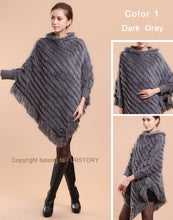 Load image into Gallery viewer, Women&#39;s Handmade Knitted Real Rabbit Fur Autumn Winter Fur Pashmina 070121