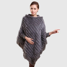 Load image into Gallery viewer, Women&#39;s Handmade Knitted Real Rabbit Fur Autumn Winter Fur Pashmina 070121