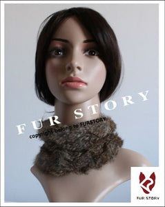 Knit Multipule use rabbit fur neck warmer scarf hat hair-band head-band cute rabbit fur products FS040129