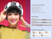 Load image into Gallery viewer, Fur Hat Real Rex Rabbit Hat Lady Headgear for Women 13604