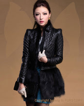 Load image into Gallery viewer, Genuine Leather Coat with Removable Hem of Real Fox Fur Double Wear Jackets Women