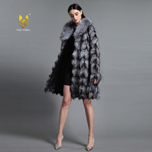 Load image into Gallery viewer, Women&#39;s Genuine Fox Fur Coat Women Patch Style Big Fox Collar Female  151106