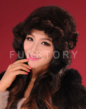 Load image into Gallery viewer, Womens Beanies Knitted Real Mink Fur Hat Cloche Hat Fedoras 13613