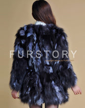 Load image into Gallery viewer, Real Silver Fox Fur Coat Women&#39;s  Overcoat  Full Sleeve Supper Thick Plus Size 13053
