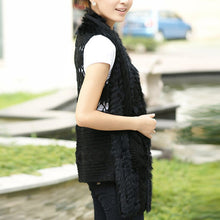 Load image into Gallery viewer, Women&#39;s Knitted Natural Rabbit Fur Vest Casual Waist Coat