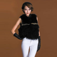 Load image into Gallery viewer, Natural Fox Fur +lamb Fur Vest Raccoon Decoration Waistcoat Jacket