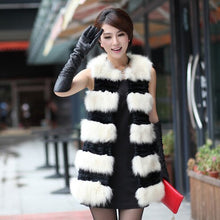 Load image into Gallery viewer, Women&#39;s Natural Rabbit Fur and  Fox Fur Vest Coat Jacket Waistcoat Ladies&#39; Dress Gift
