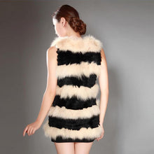 Load image into Gallery viewer, Women&#39;s Natural Rabbit Fur and  Fox Fur Vest Coat Jacket Waistcoat Ladies&#39; Dress Gift