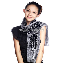 Load image into Gallery viewer, Real REX Rabbit Fur Scarf Grape Wrap Cape Shawl Neck Warmer Various Colors 175cm Long Scarf FS14516