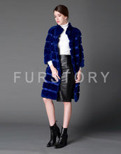 Load image into Gallery viewer, Natural Rex Rabbit Coat Women Grace Long Overcoat Jacket Winter Outerwear