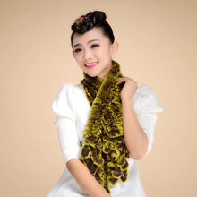Load image into Gallery viewer, Real REX Rabbit Fur Scarf Fur Grape Decoration Wrap Cape Shawl Neck Warmer Green 16 Colors Available FS13501