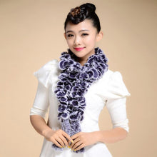 Load image into Gallery viewer, Real REX Rabbit Fur Scarf Grape Wrap Cape Shawl Neck Warmer Various Colors 175cm Long Scarf FS14516