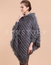 Load image into Gallery viewer, Women&#39;s Handmade Knitted Real Rabbit Fur Autumn Winter Fur Pashmina 070121