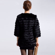 Load image into Gallery viewer, Women&#39;s  Long Style  Real Rabbit Fur Coat Full Pelt Natural Fur Coat 010109